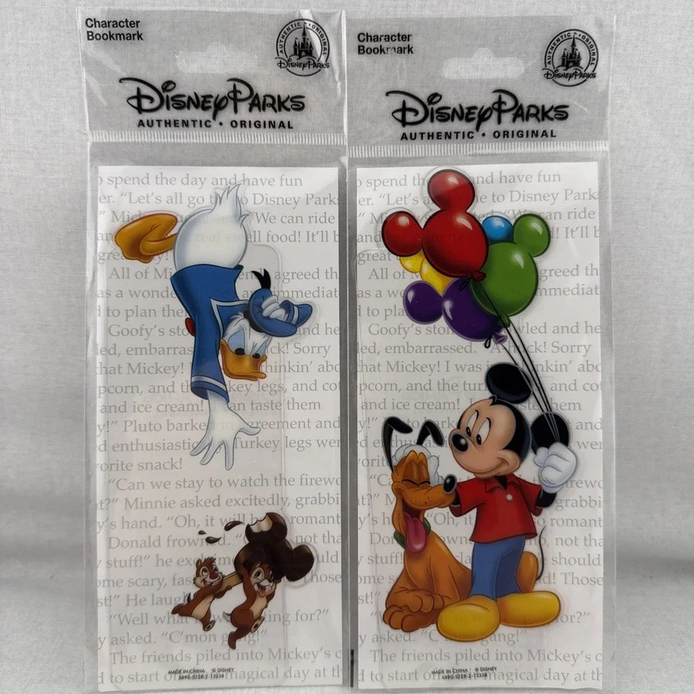 Disney Parks Exclusive Bookmarks Lot Mickey Balloons Pluto Donald Chip‎ & Dale